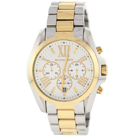 relogio michael kors feminino prata e dourado|Relógio Dourado .